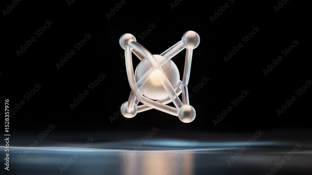Poster abstract molecular structure: a captivating representation of a molecular structure, with spherical 