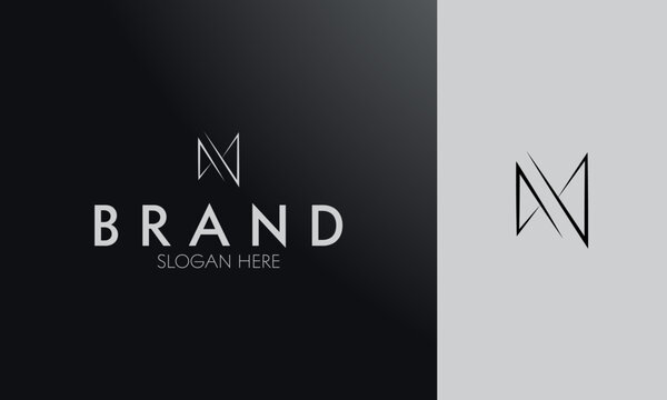 Minimalist Monogram Logo Design with Abstract Letter M and N