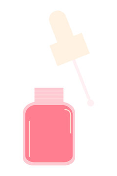 ink facial serum bottle with dropper and liquid drops illustration in minimalist style. Perfect for skincare, beauty, cosmetics, and wellness designs. High-resolution isolated PNG