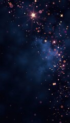 Inky black backdrop, diamond-like stars scattered , celestial, celestial bodies