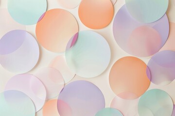 Soft Overlapping Circular Gradients in Pastel Tones on Cream Canvas