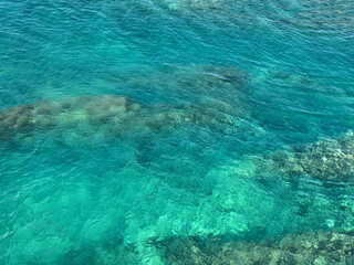 Blue azure ocean water surface 