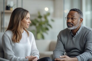 Couple consults map in snow covered woods during winter, planning outdoor adventure on cold day in forest