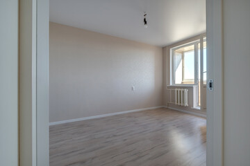 empty room without furniture in interior of entrance hall of modern apartments, office or clinic