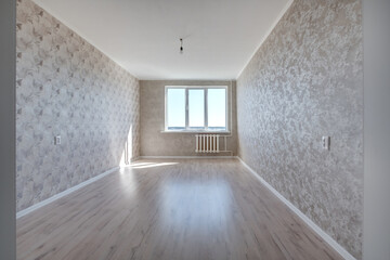 empty room without furniture in interior of entrance hall of modern apartments, office or clinic