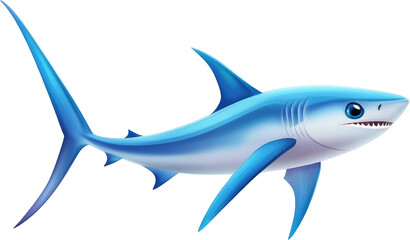 Fototapeta premium Vivid illustration of a blue shark.