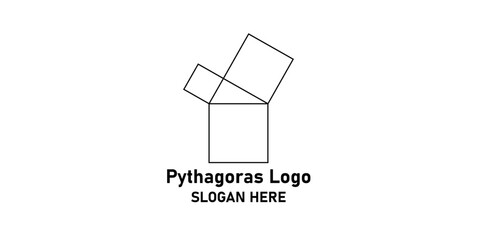 Simple Pythagorean Logo in Mathematics.