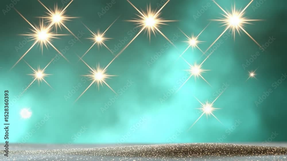 Poster Celestial Sparkle: Captivating celestial sparkle illuminate a dreamy, azure backdrop. The shimmering lights evoke wonder and magic. 