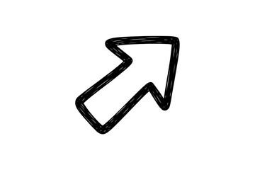 arrow marker isolated png mark cursor of selection. Black indication or direction guide shape