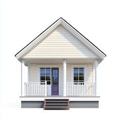 Clean and bright image of an American-style home, detailed and centered composition perfect for architectural presentations or mockups.