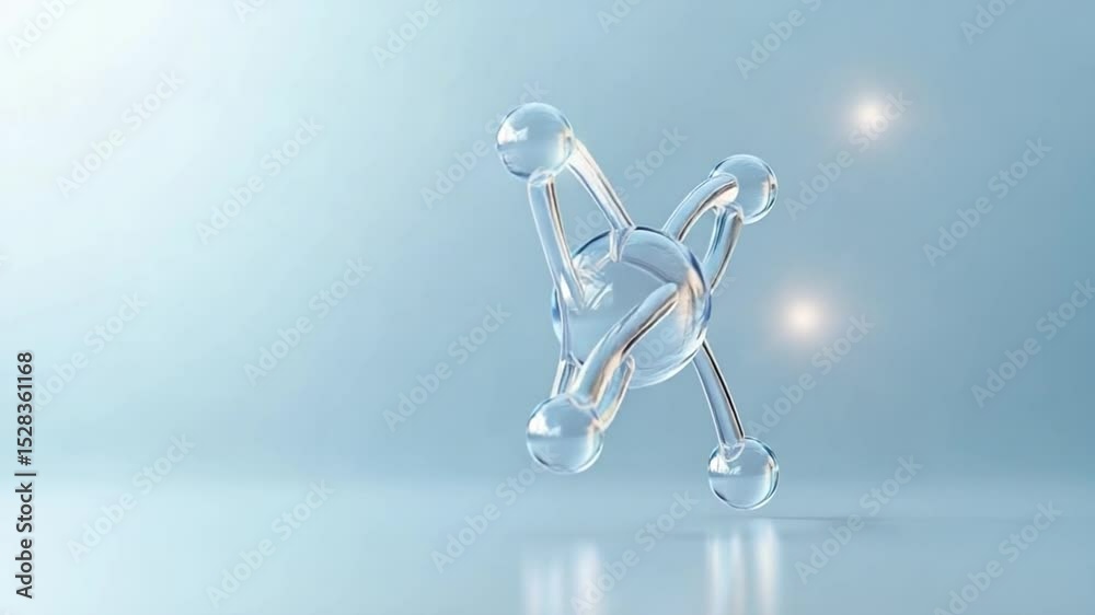 Aufkleber molecular structure: a captivating molecular structure gracefully suspended against a gradient blue 
