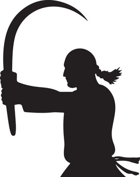 recommend clip art: Silhouette of a Man Holding a Scythe Harvesting