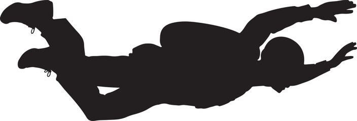 Skydiver Silhouette Freefall Action Extreme Sport © IllustraStock