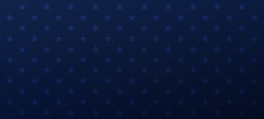 Navy blue background with repeating stars. American flag element concept for patriotic design. Independence Day USA vector.
