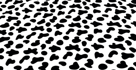 Black and white pattern texture cow skin spots - Vector illustration