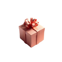 Gift Box PNG – Realistic Present with Shiny Ribbon and Textured Surface on Transparent Background, Soft Shadows, High Contrast Lighting

