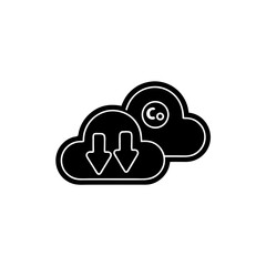 Obraz premium creative and simple minimal details Outline Cloud co2 reduction vector icon vector