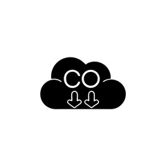 creative and simple minimal details Outline   Cloud co2 reduction vector icon vector