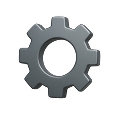 3d icon Steel gear rotating, concept of engineering and precision mechanics, transparent background, png