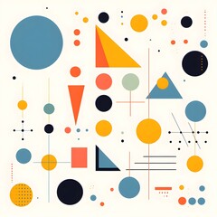 Vibrant Simple Geometrical Shapes and Figures Vector Illustration for Design Projects