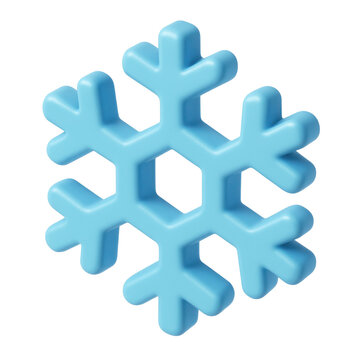 Cartoon 3d icon snowflake icon with transparent background, perfect for winter or christmas projects