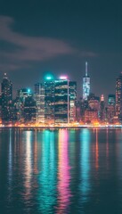 Obraz premium Vibrant Night Cityscape