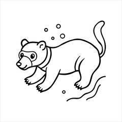  Minimalist Bear Snorkeling Vector Artwork