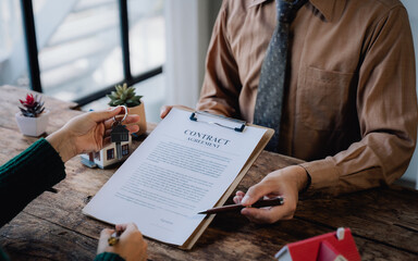 Real Estate Contract Signing with Keys