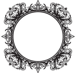 baroque heraldic ornament frame ink drawing