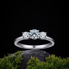 wedding ring with flower
