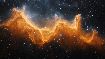 Fototapeta premium Fiery Nebula in Deep Space Celestial Landscape of Glowing Gas and Dust