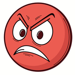 vector illustration of angry cartoon face Ai-Generated
