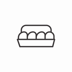 egg carton food icon sign vector