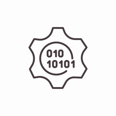gear binary code icon sign vector