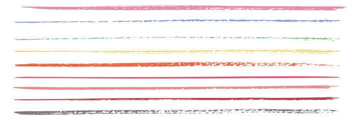 Vector brushes collection for your brush tool in adobe illustrator. Watercolor hand drawn strokes. Multicolor hand painted lines set for your decor and design.Eps10