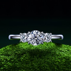 silver ring with diamond