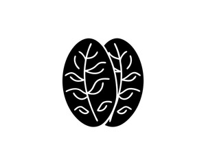 creative details Outline silhouette Coffee Bean icon vector