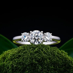 wedding rings on a bouquet of flowers