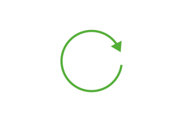 green refresh icon with arrow for web app website UI design app store