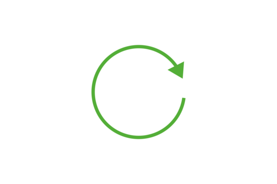 green refresh icon with arrow for web app website UI design app store