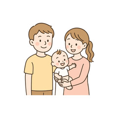 Happy Family Portrait: Parents with Their Adorable Baby