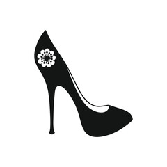 Stylish Floral Patterned Heel Shoe Silhouette for Fashion  