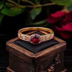 jewelry box on a wooden background
