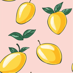 Vector illustration seamless pattern of Mango