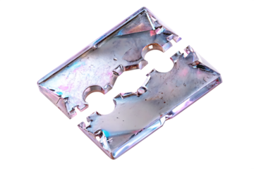 Double edge razor blade isolated on a white background png ai generated