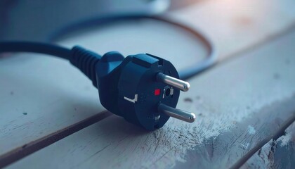 Loose Plug and Coils on Wood Surface with Exposed Connector