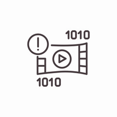 warning icon video player icon sign vector
