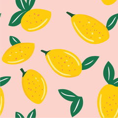 Vector illustration seamless pattern of Mango