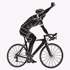 Obraz premium silhouette of a cyclist on a bicycle