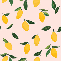 Vector illustration seamless pattern of Mango